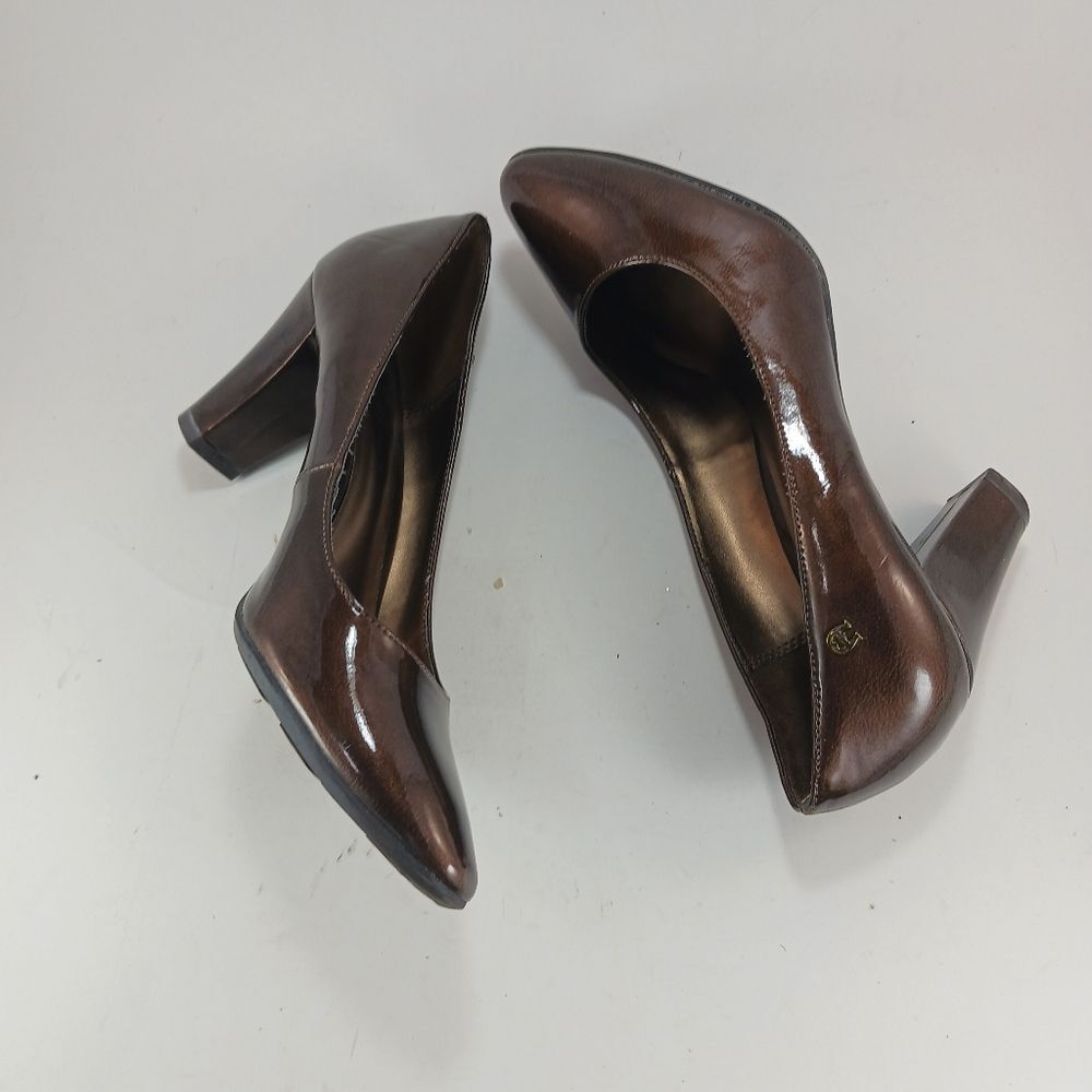 Etienne Aigner Womans Haven Pumps/ Heels Patent Brown Shimmer Size 7.5......... - Picture 11 of 12
